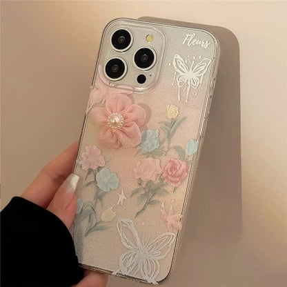 For iPhone 14 Pro TPU Case 3D Rose Flower Pattern Print Phone Cover