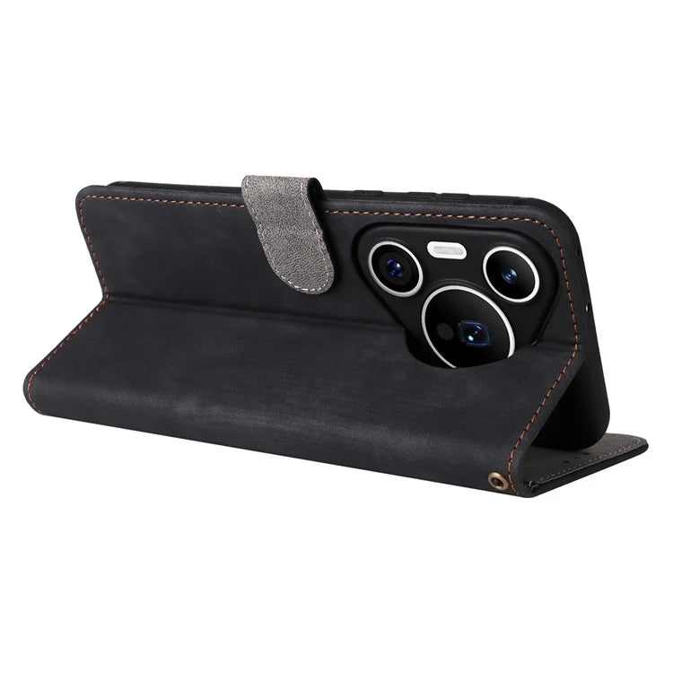 For Huawei Pura 70 Wallet Case RFID Blocking Leather Phone Cover with Strap