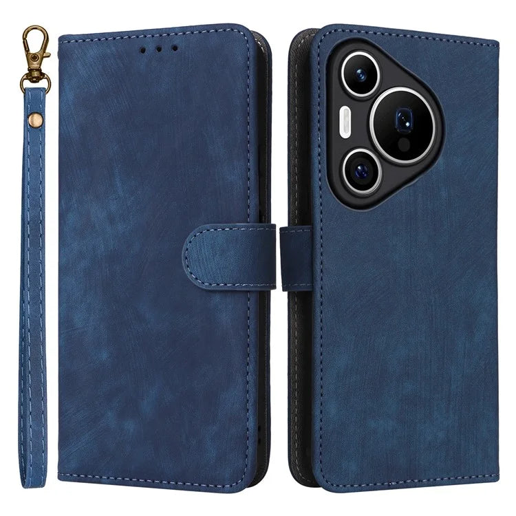 For Huawei Pura 70 Wallet Case RFID Blocking Leather Phone Cover with Strap