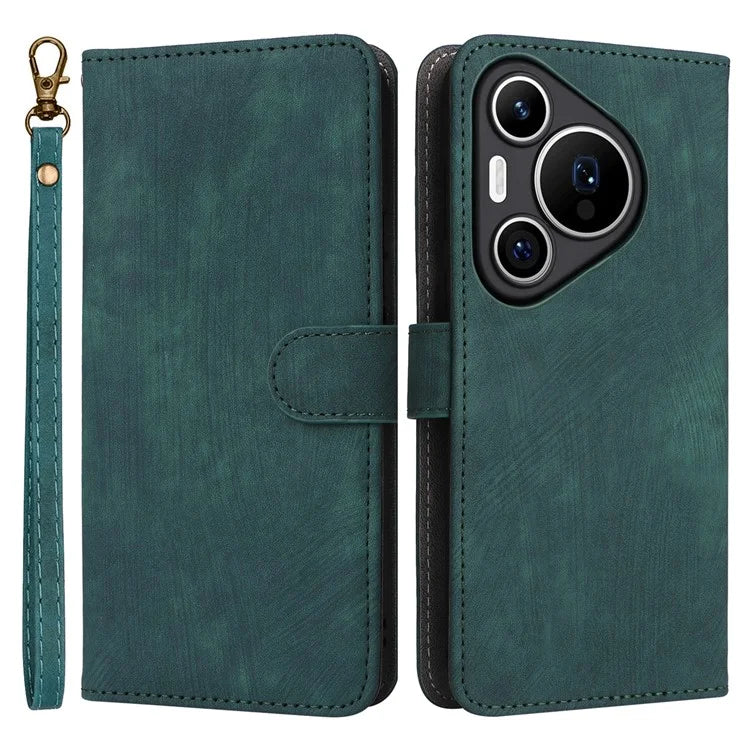 For Huawei Pura 70 Wallet Case RFID Blocking Leather Phone Cover with Strap