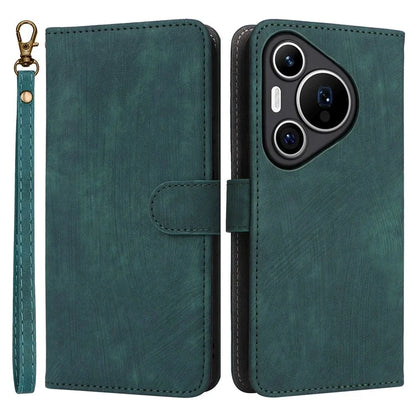For Huawei Pura 70 Wallet Case RFID Blocking Leather Phone Cover with Strap