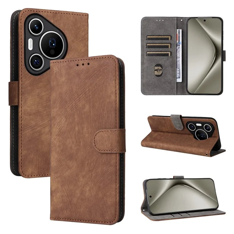 For Huawei Pura 70 Wallet Case RFID Blocking Leather Phone Cover with Strap