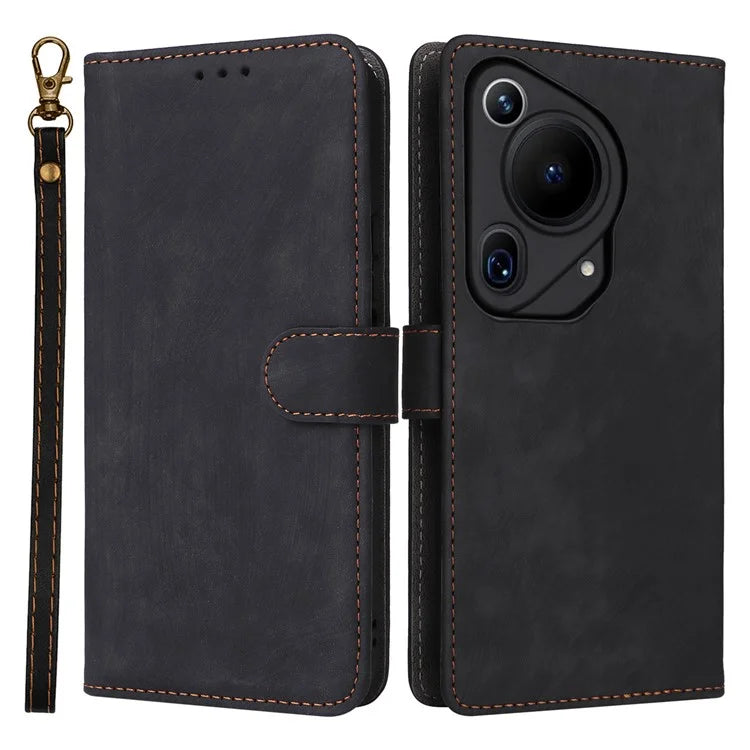 For Huawei Pura 70 Ultra Case with Hand Strap RFID Blocking Wallet Leather Cover