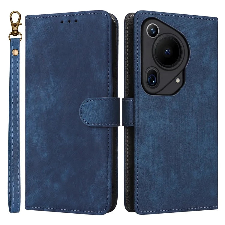 For Huawei Pura 70 Ultra Case with Hand Strap RFID Blocking Wallet Leather Cover