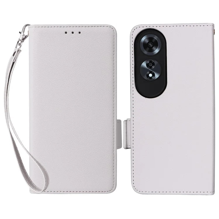 For Oppo A60 4G Case Litchi Texture Stand Leather Wallet Phone Cover