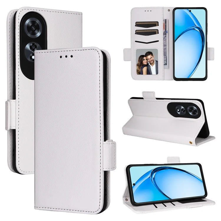 For Oppo A60 4G Case Litchi Texture Stand Leather Wallet Phone Cover