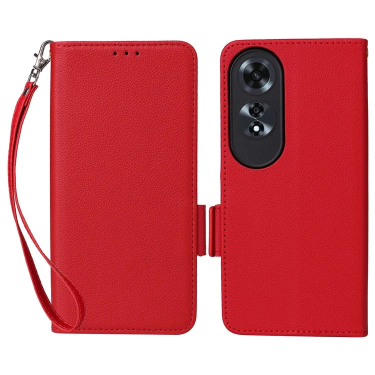 For Oppo A60 4G Case Litchi Texture Stand Leather Wallet Phone Cover