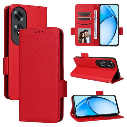 For Oppo A60 4G Case Litchi Texture Stand Leather Wallet Phone Cover