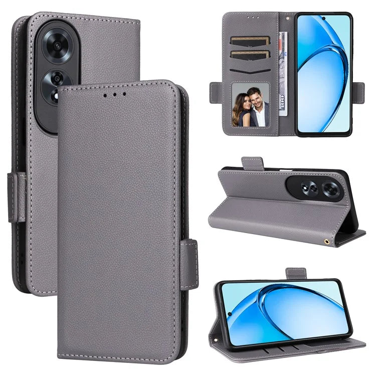 For Oppo A60 4G Case Litchi Texture Stand Leather Wallet Phone Cover