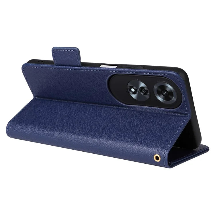 For Oppo A60 4G Case Litchi Texture Stand Leather Wallet Phone Cover