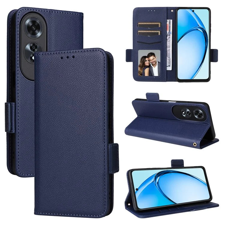 For Oppo A60 4G Case Litchi Texture Stand Leather Wallet Phone Cover