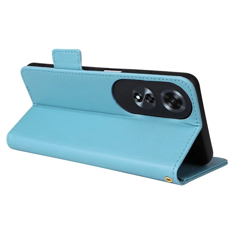 For Oppo A60 4G Case Litchi Texture Stand Leather Wallet Phone Cover