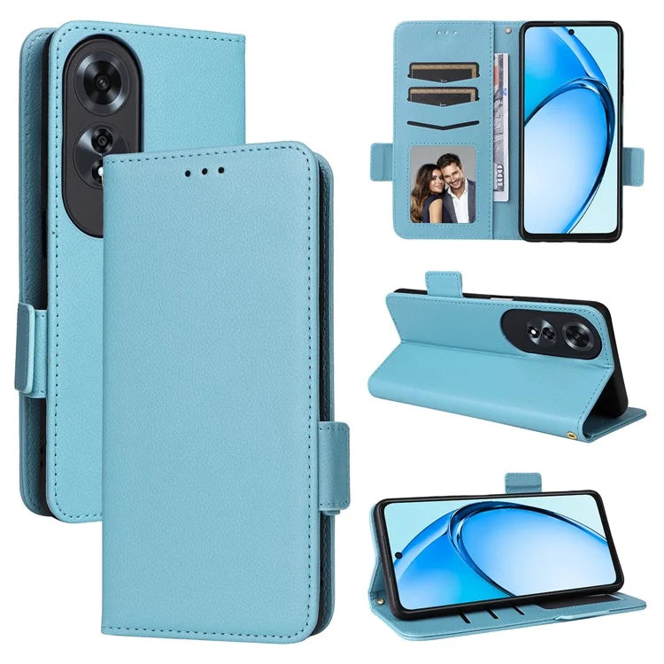 For Oppo A60 4G Case Litchi Texture Stand Leather Wallet Phone Cover