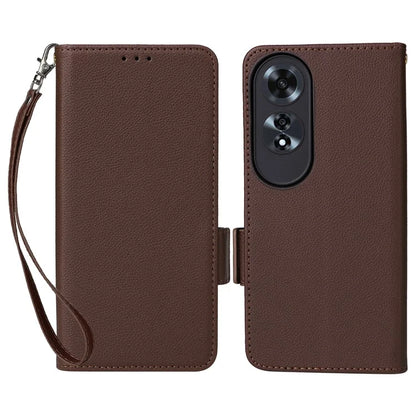 For Oppo A60 4G Case Litchi Texture Stand Leather Wallet Phone Cover
