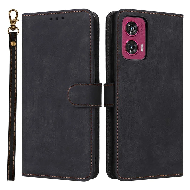 For Motorola Edge 50 Fusion 5G Shockproof Case RFID Blocking PU Leather Phone Cover