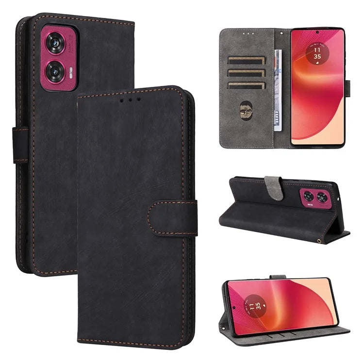 For Motorola Edge 50 Fusion 5G Shockproof Case RFID Blocking PU Leather Phone Cover