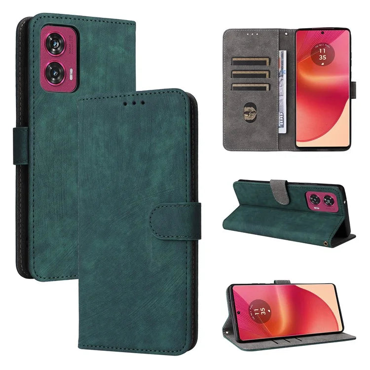 For Motorola Edge 50 Fusion 5G Shockproof Case RFID Blocking PU Leather Phone Cover
