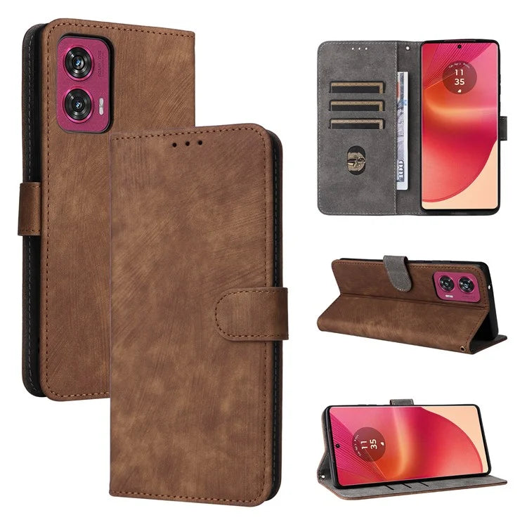For Motorola Edge 50 Fusion 5G Shockproof Case RFID Blocking PU Leather Phone Cover