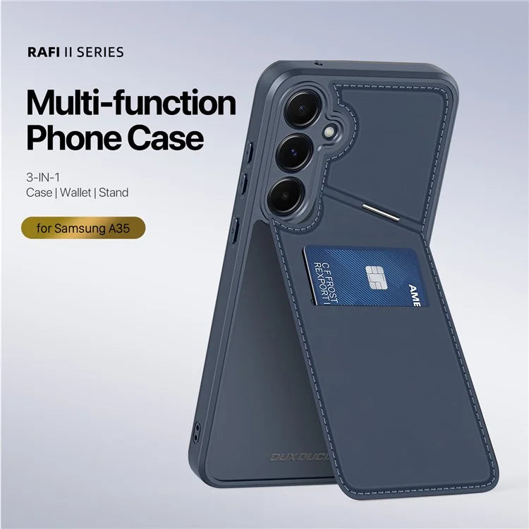 DUX DUCIS Rafi II Series for Samsung Galaxy A35 5G Case RFID Blocking Card Slot PU+TPU Phone Cover