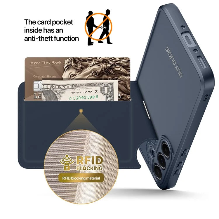 DUX DUCIS Rafi II Series for Samsung Galaxy A35 5G Case RFID Blocking Card Slot PU+TPU Phone Cover