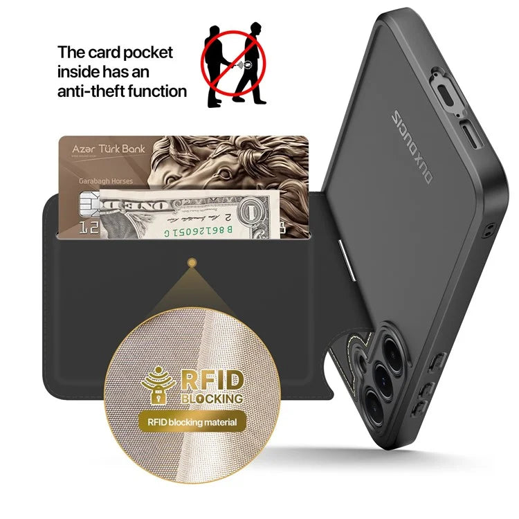 DUX DUCIS Rafi II Series for Samsung Galaxy A55 5G Case PU Leather+TPU RFID Blocking Back Cover