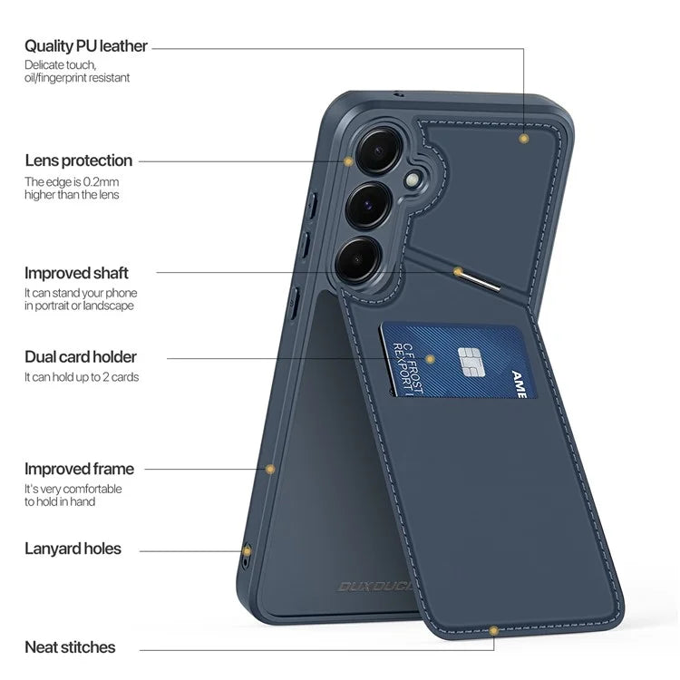 DUX DUCIS Rafi II Series for Samsung Galaxy A55 5G Case PU Leather+TPU RFID Blocking Back Cover