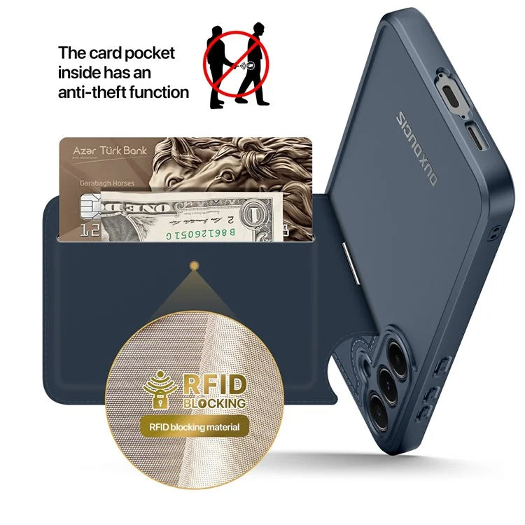 DUX DUCIS Rafi II Series for Samsung Galaxy A55 5G Case PU Leather+TPU RFID Blocking Back Cover