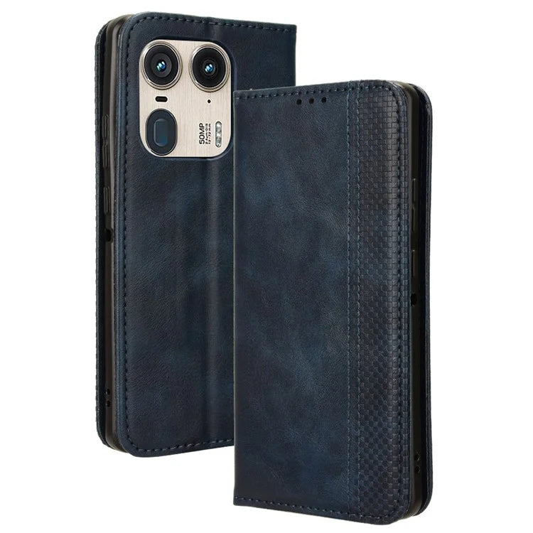 For Motorola Edge 50 Ultra 5G / Moto X50 Ultra 5G Case Retro Leather Phone Wallet Cover