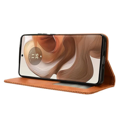 For Motorola Edge 50 Ultra 5G / Moto X50 Ultra 5G Case Retro Leather Phone Wallet Cover