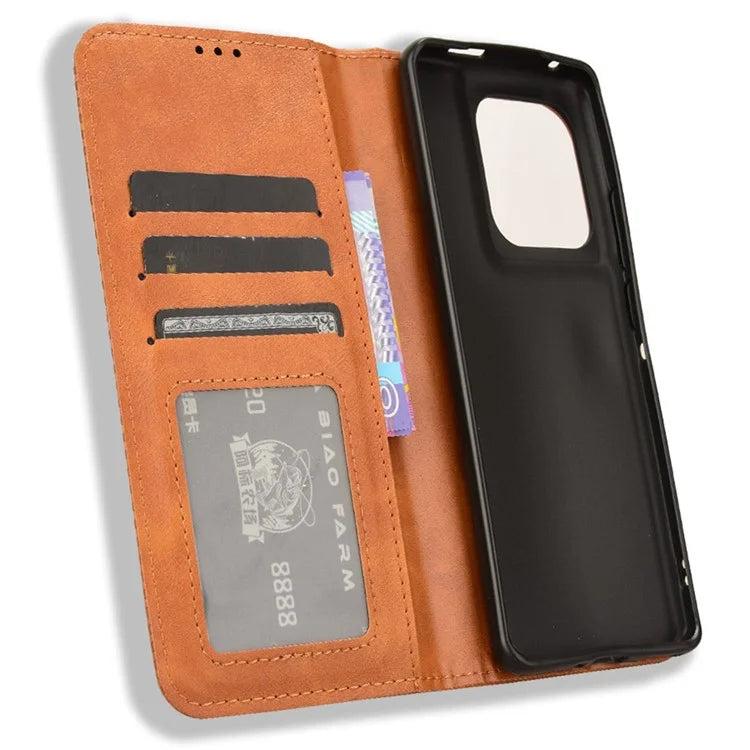 For Motorola Edge 50 Ultra 5G / Moto X50 Ultra 5G Case Retro Leather Phone Wallet Cover