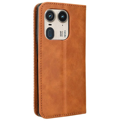 For Motorola Edge 50 Ultra 5G / Moto X50 Ultra 5G Case Retro Leather Phone Wallet Cover