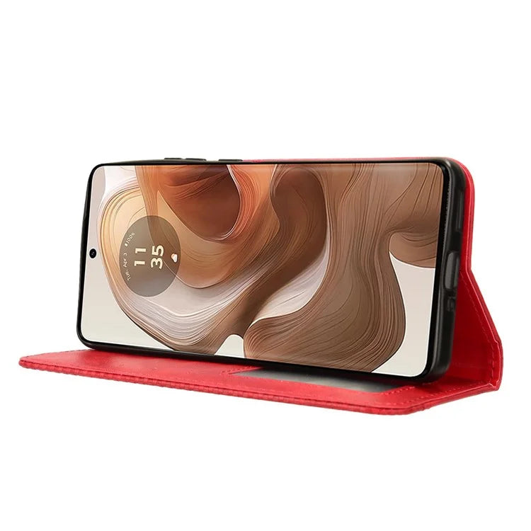 For Motorola Edge 50 Ultra 5G / Moto X50 Ultra 5G Case Retro Leather Phone Wallet Cover