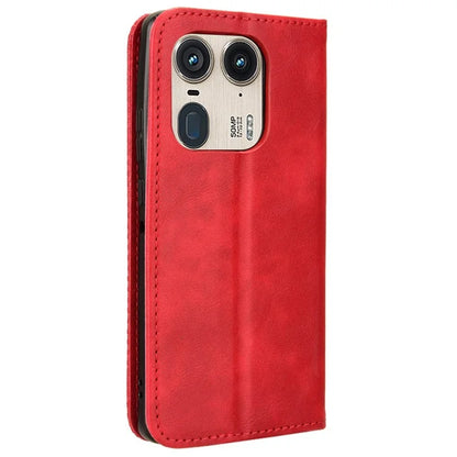 For Motorola Edge 50 Ultra 5G / Moto X50 Ultra 5G Case Retro Leather Phone Wallet Cover