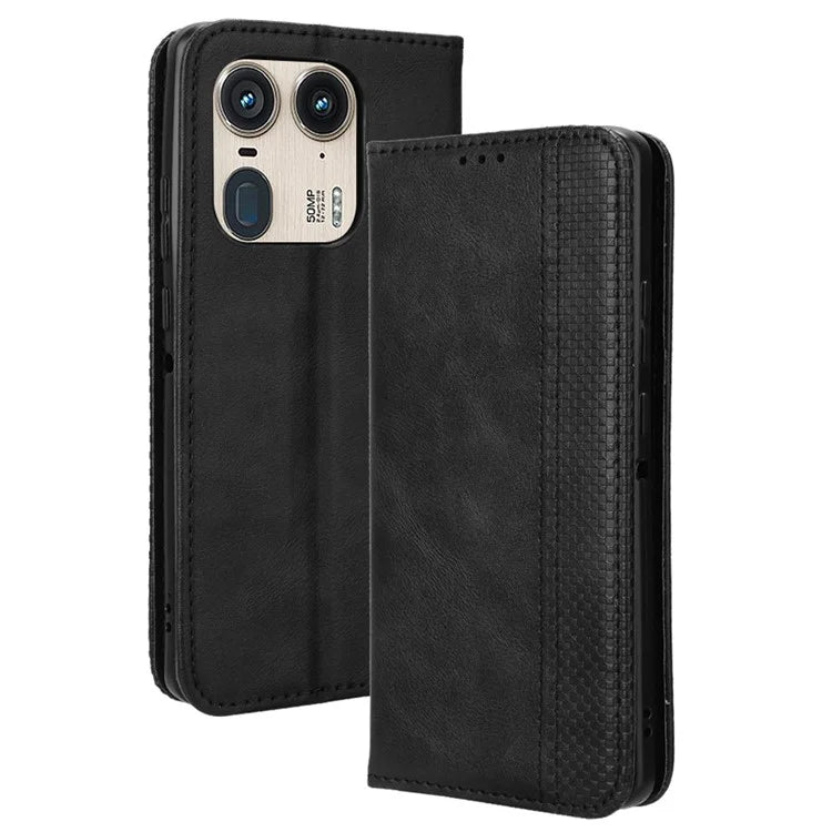 For Motorola Edge 50 Ultra 5G / Moto X50 Ultra 5G Case Retro Leather Phone Wallet Cover