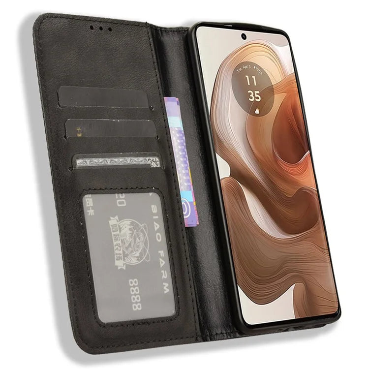 For Motorola Edge 50 Ultra 5G / Moto X50 Ultra 5G Case Retro Leather Phone Wallet Cover