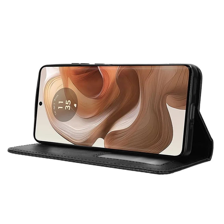 For Motorola Edge 50 Ultra 5G / Moto X50 Ultra 5G Case Retro Leather Phone Wallet Cover