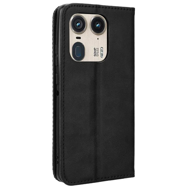 For Motorola Edge 50 Ultra 5G / Moto X50 Ultra 5G Case Retro Leather Phone Wallet Cover