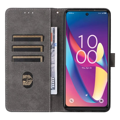 For TCL 50 XL 5G Case RFID Blocking Leather Wallet Stand Feature Phone Cover