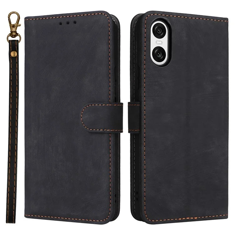 For Sony Xperia 10 VI Case PU Leather Stand Cover with RFID Blocking Wallet
