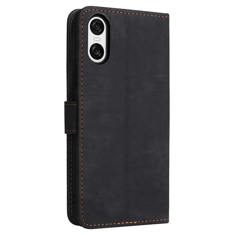 For Sony Xperia 10 VI Case PU Leather Stand Cover with RFID Blocking Wallet