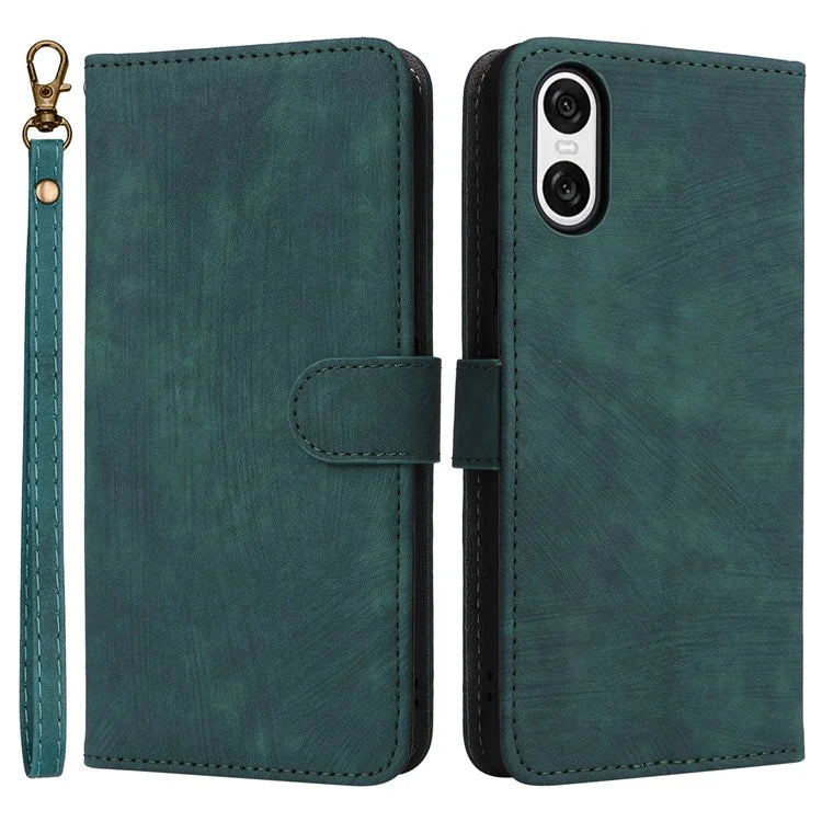 For Sony Xperia 10 VI Case PU Leather Stand Cover with RFID Blocking Wallet