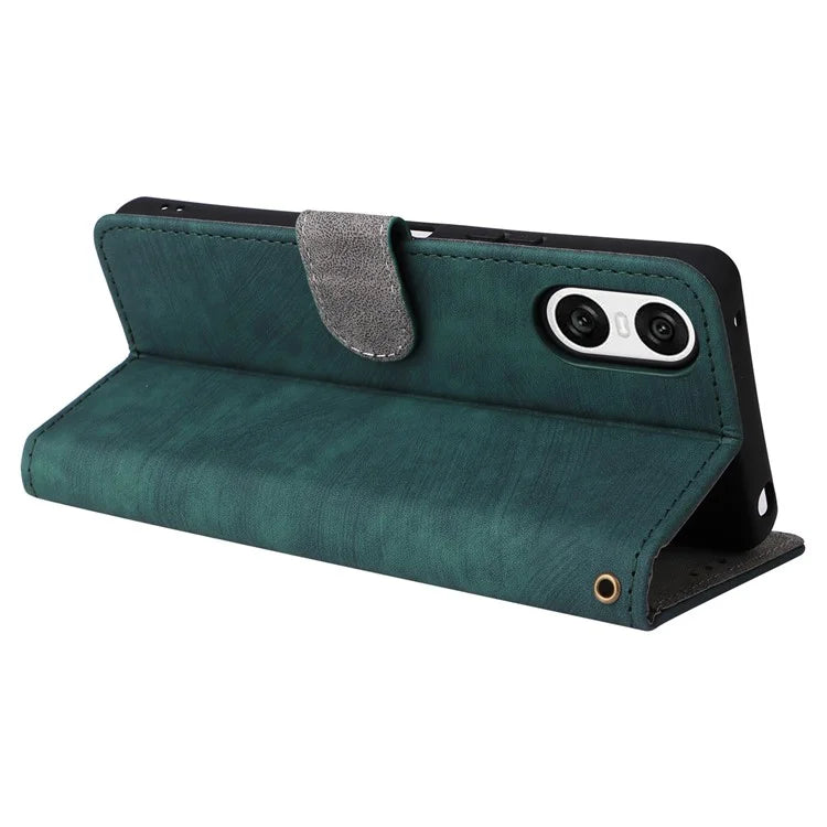 For Sony Xperia 10 VI Case PU Leather Stand Cover with RFID Blocking Wallet