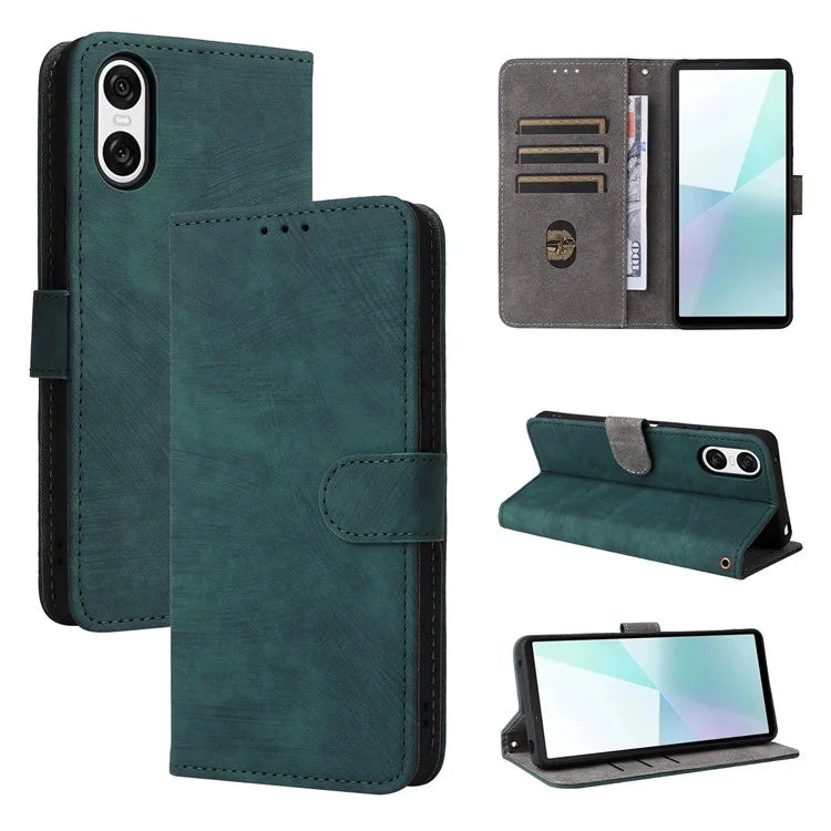 For Sony Xperia 10 VI Case PU Leather Stand Cover with RFID Blocking Wallet