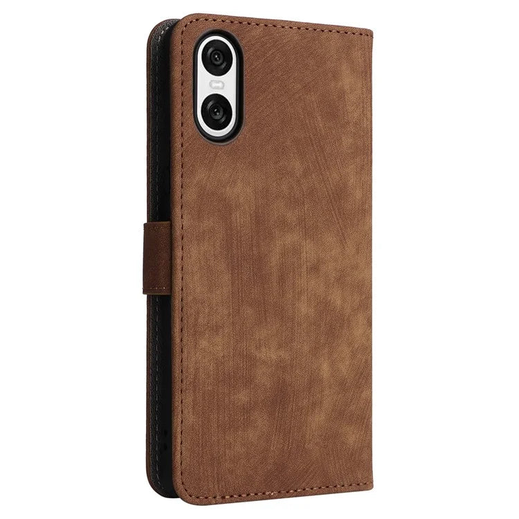 For Sony Xperia 10 VI Case PU Leather Stand Cover with RFID Blocking Wallet