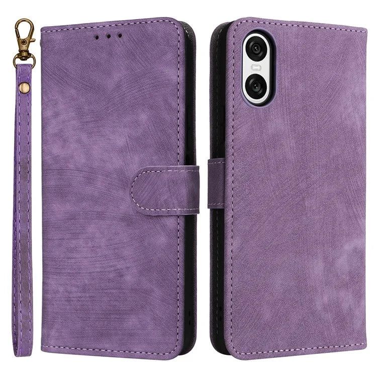 For Sony Xperia 10 VI Case PU Leather Stand Cover with RFID Blocking Wallet
