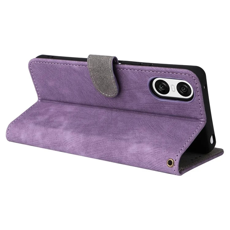 For Sony Xperia 10 VI Case PU Leather Stand Cover with RFID Blocking Wallet