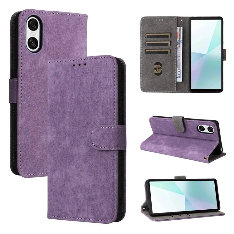 For Sony Xperia 10 VI Case PU Leather Stand Cover with RFID Blocking Wallet