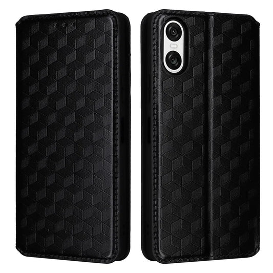 For Sony Xperia 10 VI Case Rhombus Leather Slim Fit Protective Phone Cover