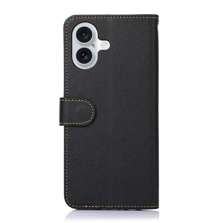 KHAZNEH For iPhone 16 Case RFID Blocking Wallet Leather Folio Flip Phone Cover