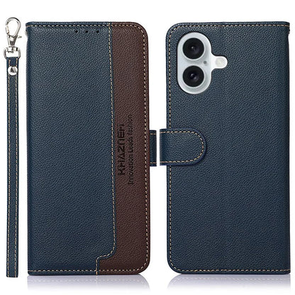 KHAZNEH For iPhone 16 Plus Case RFID Blocking Stand Leather Wallet Phone Cover